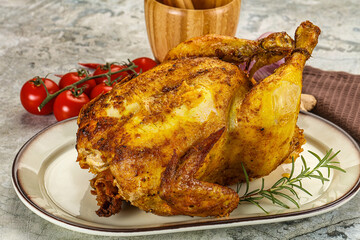 Homemade Grilled whole chicken with spices