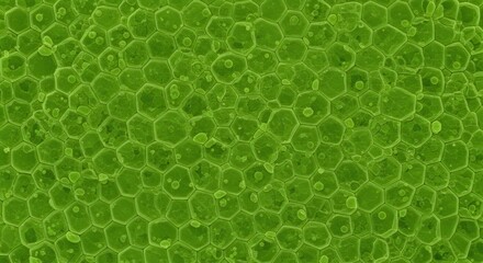 Obraz premium Green Cellular Structure Background with Hexagonal Shapes and Detailed Texture