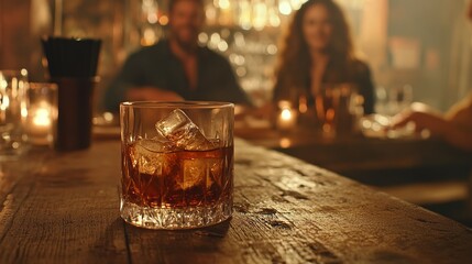 Among friends, a celebration of whiskey takes place in a vibrant setting