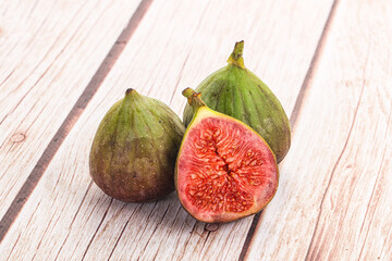 Ripe green raw juicy fig