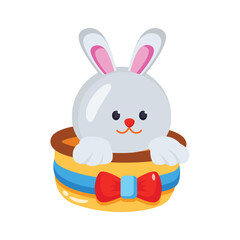 Well designed 3d style icon of cute easter rabbit