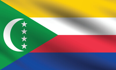Obraz premium Comoros flag official colors and proportion digital vector illustration. Pleated flag.