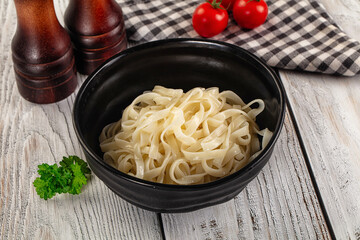 Boiled wheat asian udon noodles