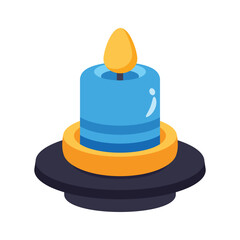 Trendy 3d style icon showing decorative candle