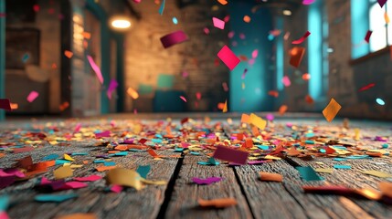 Corporate success, holiday greetings, and workplace achievements are perfectly celebrated with a cheerful office party featuring falling confetti