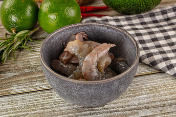 Raw peeled shrimp for cooking