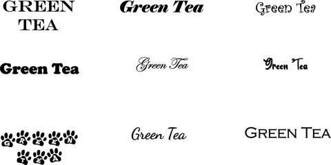 vector, lettering, calligraphy, drink, text, typography, healthy, green tea, element, template, illustration, culture, label, asian, green, design, isolated, letter, background, phrase, matcha, 