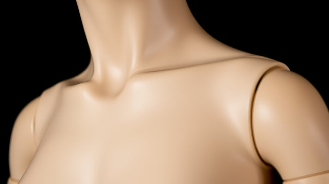 close up body part of mannequin doll