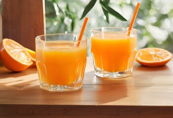 two glasses of orange juice
