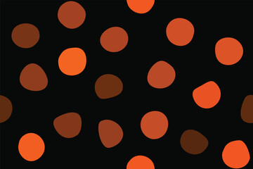 Abstract Polka Dot Pattern in Earth Tones on Black Background