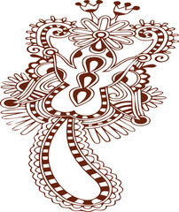 Beautiful flower art and mandala vector design