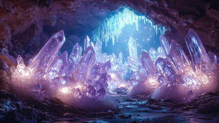 Crystal cave wonders enchanted location nature photography mystical environment close-up view