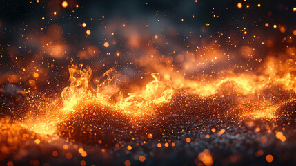 Lava flow erupting volcanic landscape nature scene fiery environment close-up perspective elemental power