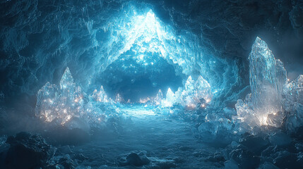 Crystal caves icy caverns stunning landscapes serene environments enigmatic views