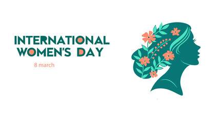 International women's day celebration vector design. featuring illustrations of women and flowers. women's day, gender equality.