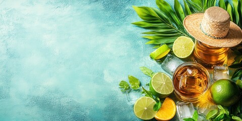 Naklejka premium Tequila drink banner