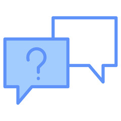 Conversation Outline Blue Color Icon