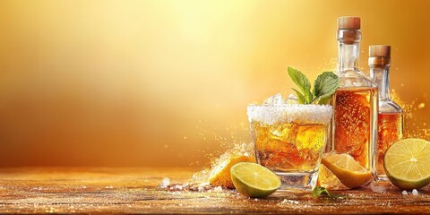 Obraz premium Tequila drink banner