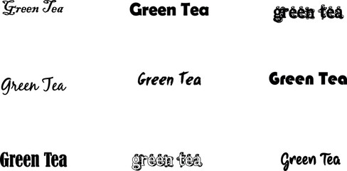 vector, lettering, calligraphy, drink, text, typography, healthy, green tea, element, template, illustration, culture, label, asian, green, design, isolated, letter, background, phrase, matcha, 