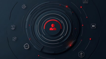 Digital Illustration: User Interface Control Center, Futuristic Technology Design AI Generated