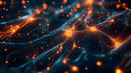 Fototapeta premium Dynamic network visualization illuminating data pathways, representing connection, and innovation