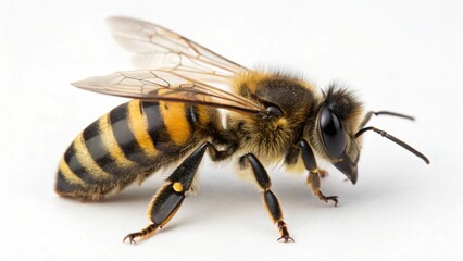 Detailed Close up of Honeybee Honeycomb Worker Bee Insect Macro Photography