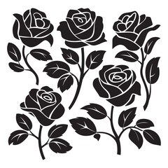 Rose Silhouette Design Vector