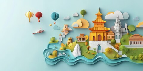 Obraz premium Vietnam travel banner