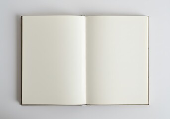 Open Notebook with Blank Pages Ready for Writing or Sketching