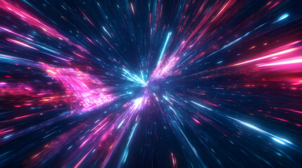 Fototapeta premium Enthralling luminous streaks of light, capturing cosmic journeys through space-time dimensions