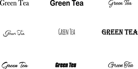 vector, lettering, calligraphy, drink, text, typography, healthy, green tea, element, template, illustration, culture, label, asian, green, design, isolated, letter, background, phrase, matcha, 