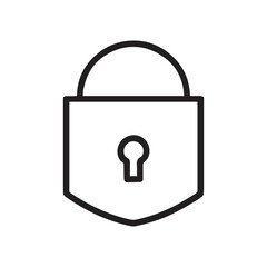 Padlock outline icon, isolated on white background. vector illustration
