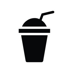 Takeaway beverage cup with straw icon