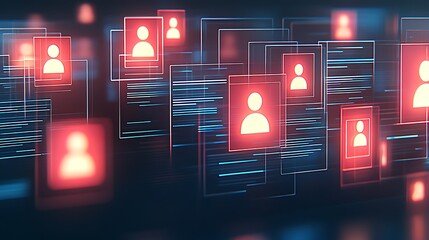 Abstract digital representation of user profiles in virtual space