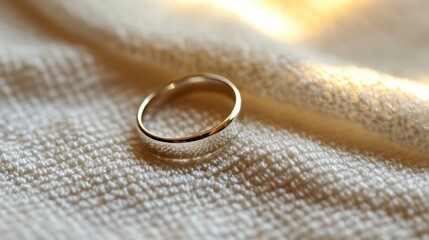 Simple ring on textured cloth