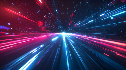 Energetic Light Streaks Forming an Infinity Corridor with Motion and Futuristic Design