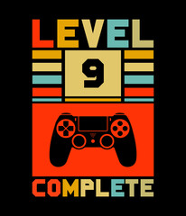 Level 9 complete - Custom Printable Design Cut File for Cricut and Silhouette – Instant Download for DIY Projects