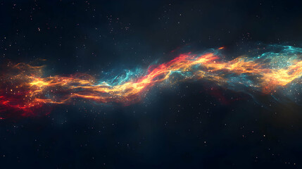 Fototapeta premium Celestial glow of cosmic horizon, a vibrant nebula in the deep expanse of a starry cosmos