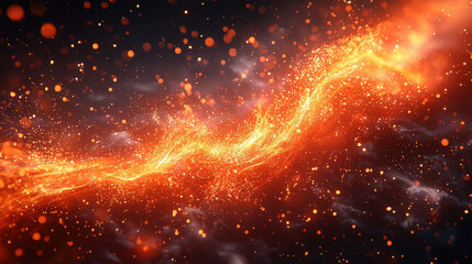 Naklejka premium Dynamic firestorm abstract visuals digital artwork energetic environment vibrant colors modern design concept