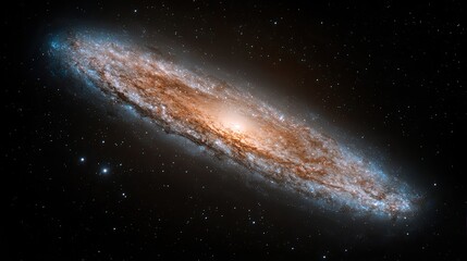 Fototapeta premium Stunning Spiral Galaxy Illuminating the Cosmos with Bright Stars and Nebulae in a Dark and Mysterious Space Environment