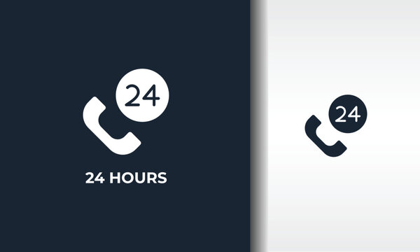 24 Hours Vector, Icon Or Logo Sign Isolated Symbol Illustration