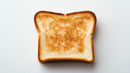 A pristine white tost top view, captured in a studio shot with a stark white backdrop, showcasing the crispy texture and golden hue of this culinary delight.
