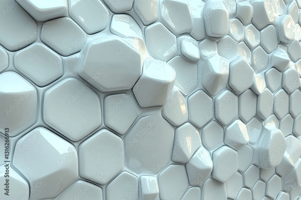 Poster dirty and geometric 3d hexagons in a black and white color scheme create a honeycomb pattern texture