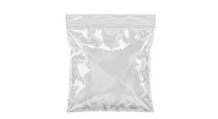Isolated Clear Plastic Zip Lock Bag Empty