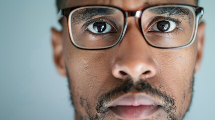 Fototapeta premium The image features a man wearing glasses.