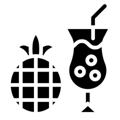 Obraz premium Pineapple drink Vector Design Icon Style