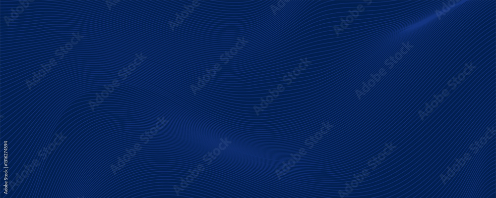 Poster abstract wave line on blue gradient background. simple background gradient with abstract line.