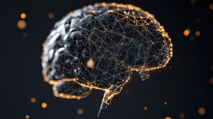 Abstract representation of a neural network brain