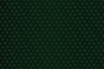 Dark green vector casino background with card signs. Playing card symbols.