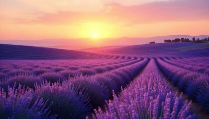 lavender field at sunset
